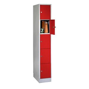 Wertfachschrank, mit Sockel, Fächeranzahl 5, Fachbreite 300 mm, Sicherheitszylinderschloss, feuerrot Wertfachschrank, mit Sockel, Fächeranzahl 5, Fachbreite 300 mm, Sicherheitszylinderschloss, feuerrot