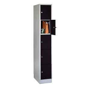 Wertfachschrank, mit Sockel, Fächeranzahl 5, Fachbreite 300 mm, Sicherheitszylinderschloss, tiefschwarz Wertfachschrank, mit Sockel, Fächeranzahl 5, Fachbreite 300 mm, Sicherheitszylinderschloss, tiefschwarz