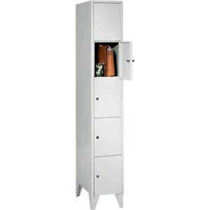 Wertfachschrank, mit Stollenfüße, Fächeranzahl 5, Fachbreite 300 mm, Sicherheitszylinderschloss, lichtgrau Wertfachschrank, mit Stollenfüße, Fächeranzahl 5, Fachbreite 300 mm, Sicherheitszylinderschloss, lichtgrau