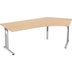 Winkelschreibtisch 135° ALICANTE, C-Fuß, Ansatz rechts, B 2166 x T 800 x H 680-820 mm, Buche-Dekor Winkelschreibtisch 135° ALICANTE, C-Fuß, Ansatz rechts, B 2166 x T 800 x H 680-820 mm, Buche-Dekor