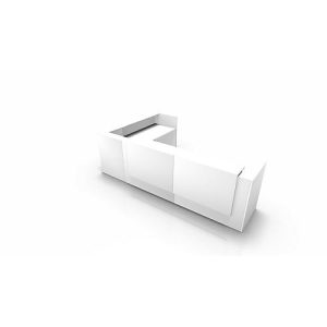 Winkeltheke Spezia, B 3655 x T 2055 x H 1130 mm, weiß/weiß Winkeltheke Spezia, B 3655 x T 2055 x H 1130 mm, weiß/weiß