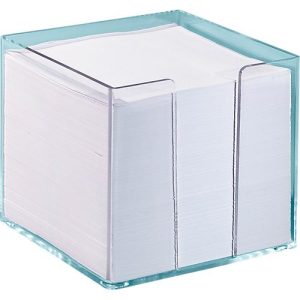 Zettelbox, inkl. 700 Notizzettel, transparent, 95x95x95 mm, Blattfarbe weiß Zettelbox, inkl. 700 Notizzettel, transparent, 95x95x95 mm, Blattfarbe weiß