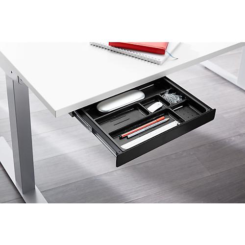Zubehörschublade , mit Kunststoffeinsatz, B 404 x T 244 x H 42 mm, Stahl beschichtet, schwarz