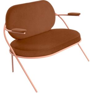 Zweisitzer Sofa Meet by Paperflow Saturne, mit Armlehnen, B 1180 x T 730 x H 880 mm, Stahlrohr, Kunstleder, Rosa/Rost Zweisitzer Sofa Meet by Paperflow Saturne, mit Armlehnen, B 1180 x T 730 x H 880 mm, Stahlrohr, Kunstleder, Rosa/Rost